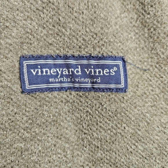 Vineyard Vines Saltwater Fleece Shep Shirt Mens Medium Green 1/4 Zip Sweatshirt - Picture 7 of 11